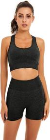 img 4 attached to 🧘 Seamless Yoga Workout Set for Women: 2 Piece Outfits with Gym Shorts and Sports Bra by Toplook