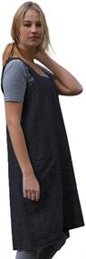 img 2 attached to 👩 Cross Back Pinafore Apron for Women with Spacious Pockets | Ideal for Home Kitchen, Restaurant, Coffee House, Cooking, and Gardening Works