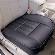 🚘 enhance car comfort with leader accessories leather front seat covers - non-slip black mat pads for ultimate driving experience logo