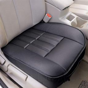 img 4 attached to 🚘 Enhance Car Comfort with Leader Accessories Leather Front Seat Covers - Non-Slip Black Mat Pads for Ultimate Driving Experience