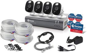 img 1 attached to 📷 Swann 4 Channel 4 Camera Security System, Wired Surveillance with 1080p HD DVR and 1TB HDD, Audio Capture, Weatherproof, Color Night Vision, Heat & Motion Sensing Warning Light, Alexa and Google Compatible, Model: SWDVK-445804WL