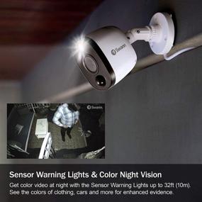 img 2 attached to 📷 Swann 4 Channel 4 Camera Security System, Wired Surveillance with 1080p HD DVR and 1TB HDD, Audio Capture, Weatherproof, Color Night Vision, Heat & Motion Sensing Warning Light, Alexa and Google Compatible, Model: SWDVK-445804WL