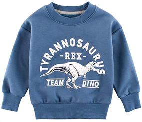 img 3 attached to Toddler Dinosaurs Sweatshirts Crewneck Pullover Boys' Clothing for Fashion Hoodies & Sweatshirts