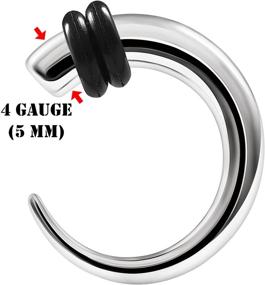 img 3 attached to 💪 Bold & Durable: BIG GAUGES Pair of 316L Surgical Steel Curved Taper Ear Plugs for Piercing and Stretching Earrings