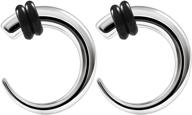 💪 bold & durable: big gauges pair of 316l surgical steel curved taper ear plugs for piercing and stretching earrings logo