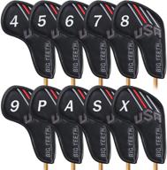 🏌️ enhance your golf game with big teeth golf iron covers - 10pcs long neck iron head covers! logo