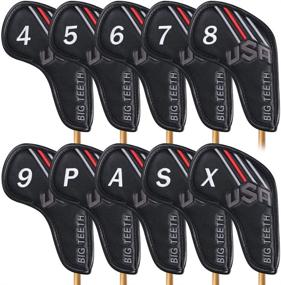 img 4 attached to 🏌️ Enhance Your Golf Game with BIG TEETH Golf Iron Covers - 10Pcs Long Neck Iron Head Covers!