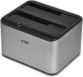 img 4 attached to 💾 SSK Aluminum HDD Docking Station, USB 3.0 to SATA Dual Bay External Hard Drive Dock, Caddy Reader for 2.5 &amp; 3.5 inch SATA HDD SSD, UASP Offline Cloner/Duplicator Function (2x16TB Supported)