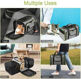 img 2 attached to 🐾 COVONO Expandable Pet Carrier: Travel in Style with Airline Approved, Portable, and Foldable Design for Small Cats, Dogs, and Animals – Featuring Soft Sided Comfort, Steel Frame, and 3 Open Doors!