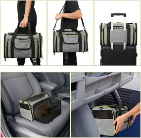 img 1 attached to 🐾 COVONO Expandable Pet Carrier: Travel in Style with Airline Approved, Portable, and Foldable Design for Small Cats, Dogs, and Animals – Featuring Soft Sided Comfort, Steel Frame, and 3 Open Doors!