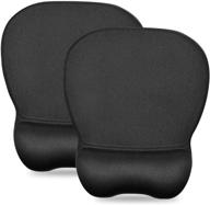 hongde ergonomic mouse pad with wrist support, non-slip rubber base - 2 pack, black - for computer, laptop, gaming, and office work - pain relief and easy typing logo