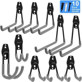 img 4 attached to 🔧 Pack of 10 Heavy Duty Steel Garage Storage Hooks by Inteli-topia for Organizing Power Tools, Ladders, Bikes, and Bulk Items