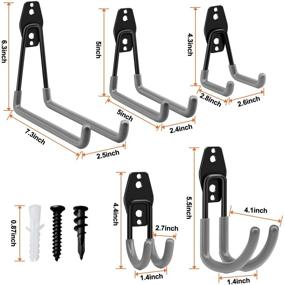img 3 attached to 🔧 Pack of 10 Heavy Duty Steel Garage Storage Hooks by Inteli-topia for Organizing Power Tools, Ladders, Bikes, and Bulk Items