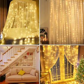 img 1 attached to 🌟 2 Pack SITANES Curtain String Lights, Wall Hanging Lights with 300 LED and 8 Lighting Modes - Fairy lights for Bedroom Christmas Decorations, Wedding, Birthday Party - Warm White