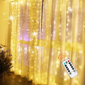 img 3 attached to 🌟 2 Pack SITANES Curtain String Lights, Wall Hanging Lights with 300 LED and 8 Lighting Modes - Fairy lights for Bedroom Christmas Decorations, Wedding, Birthday Party - Warm White