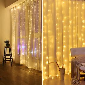 img 2 attached to 🌟 2 Pack SITANES Curtain String Lights, Wall Hanging Lights with 300 LED and 8 Lighting Modes - Fairy lights for Bedroom Christmas Decorations, Wedding, Birthday Party - Warm White