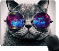 🐱 custom smooffly galaxy hipster cat wear color sunglasses gaming mouse pad - 9.5 x 7.9 inch (240mmx200mmx3mm) логотип