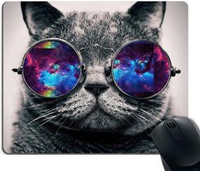 img 4 attached to 🐱 Custom Smooffly Galaxy Hipster Cat Wear Color Sunglasses Gaming Mouse Pad - 9.5 X 7.9 Inch (240mmX200mmX3mm)