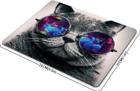 img 3 attached to 🐱 Custom Smooffly Galaxy Hipster Cat Wear Color Sunglasses Gaming Mouse Pad - 9.5 X 7.9 Inch (240mmX200mmX3mm)