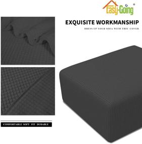 img 1 attached to 🛋️ Medium Dark Gray Elastic Bottom Rectangle Slipcover: Soft Ottoman Cover for Folding Storage Stool, Easy-Going Furniture Protector