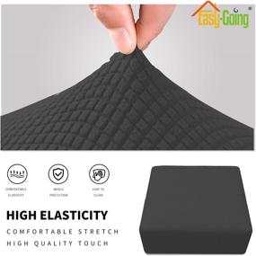 img 2 attached to 🛋️ Medium Dark Gray Elastic Bottom Rectangle Slipcover: Soft Ottoman Cover for Folding Storage Stool, Easy-Going Furniture Protector