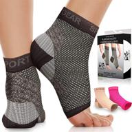 🧦 physix gear plantar fasciitis socks - arch support for men & women | foot pain relief, ankle swelling | compression sleeve, toeless design | night splint alternative, black xxl логотип