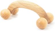 tuuli accessories: premium back massage muscle roller tool for targeted relief - neck, shoulder, arms, legs & body - wooden balls (7x3 inches) logo