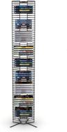 🔲 atlantic onyx 65 wire dvd-tower - sleek matte black steel design, holds 65 dvds, blu-rays or ps3 games, wall mount or freestanding, pn 1332 logo