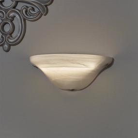 img 3 attached to 🌙 Frosted Marble Glass Half Moon Sconce: Battery Operated, No Outlet Required!