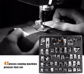 img 2 attached to 🧵 42-Piece Professional Presser Feet Set for Brother, Singer, Babylock, Janome, Elna, etc. - Low Shank Sewing Machine