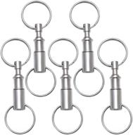 rongbo 5 pack quick release detachable pull apart key rings keychains: convenient snap-seperate chain lock holder, ideal gift (5pack) logo