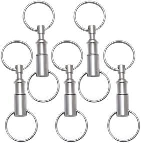 img 4 attached to Rongbo 5 Pack Quick Release Detachable Pull Apart Key Rings Keychains: Convenient Snap-Seperate Chain Lock Holder, Ideal Gift (5Pack)