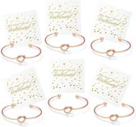 chicnow i can't tie the knot without you rose gold bridesmaid bracelets - set of 1,4,5,6,7,10 with cards logo