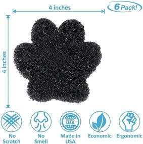 img 1 attached to 🧽 Ultimate Cleaning Companion: (6 Pack) Scrubby Paw Soft Sponge for Dishes – Versatile, Flexible, and Odor Resistant – Made in the USA