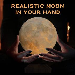 img 3 attached to 🌕 Magnetic Levitating Moon Lamp with Spinning Luna Night Light - 3 Color Modes, Unique Bedroom Decor, Cool Tech Gadgets for Home Office - Perfect Gift for Kids, Women