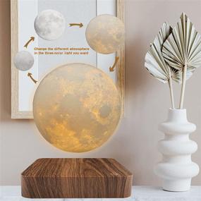 img 2 attached to 🌕 Magnetic Levitating Moon Lamp with Spinning Luna Night Light - 3 Color Modes, Unique Bedroom Decor, Cool Tech Gadgets for Home Office - Perfect Gift for Kids, Women