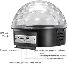 img 1 attached to 🎶 MOSFiATA Bluetooth Disco Ball Party Lights Speaker - 7 Inch with 2 Bass Speakers, 9 Colors Light, 4 Modes, TF Card MP3 Player, Sound Activated LED DJ Stage Strobe Lamp, Remote Control - Ideal for Wedding and Party