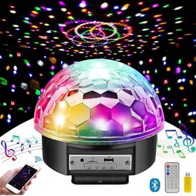 img 3 attached to 🎶 MOSFiATA Bluetooth Disco Ball Party Lights Speaker - 7 Inch with 2 Bass Speakers, 9 Colors Light, 4 Modes, TF Card MP3 Player, Sound Activated LED DJ Stage Strobe Lamp, Remote Control - Ideal for Wedding and Party