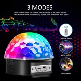 img 2 attached to 🎶 MOSFiATA Bluetooth Disco Ball Party Lights Speaker - 7 Inch with 2 Bass Speakers, 9 Colors Light, 4 Modes, TF Card MP3 Player, Sound Activated LED DJ Stage Strobe Lamp, Remote Control - Ideal for Wedding and Party