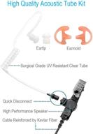 🎧 clear sound transmission: 3.5mm listen only acoustic tube earpiece for speaker mic or radio, 10 inch cable length, 6 inch coil cord, reinforced design logo