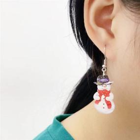 img 3 attached to 🎄 Festive Christmas Dangle Hook Earrings: Santa Claus, Snowman, Christmas Tree & Garland Charms - Perfect Xmas Gifts for Women and Teen Girls - Hypoallergenic Fashion Jewelry