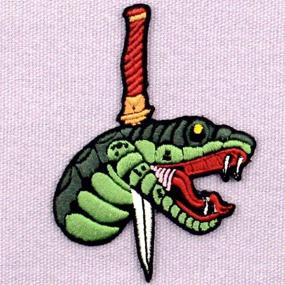 img 1 attached to Snake Dagger Embroidered Applique Emblem