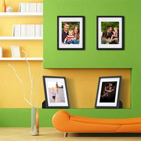 img 1 attached to 🖼️ ONE WALL 11x14 Tempered Glass Picture Frames | Display 8x10 or 5x7 Photos with or without Mat | Black Solid Wood Photo Frames for Wall and Tabletop | Mounting Hardware Included