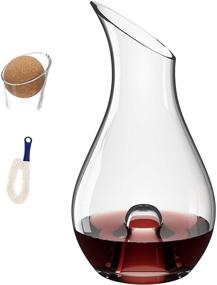 img 4 attached to 🍷 MamaHome Premium Wine Decanter - Lead-Free Hand Blown Crystal Glass - 1.3 Liter - Red Wine Carafe - Clear - Wine Gift - Bonus Cleaning Brush