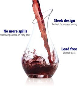 img 1 attached to 🍷 MamaHome Premium Wine Decanter - Lead-Free Hand Blown Crystal Glass - 1.3 Liter - Red Wine Carafe - Clear - Wine Gift - Bonus Cleaning Brush