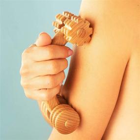 img 1 attached to 🌿 Wooden Body Muscle Roller Tool Massager for Neck, Shoulder, Arms, and Legs - Tuuli Accessories