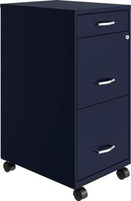 img 4 attached to 🗄️ Lorell SOHO Navy File Cabinet, 26.5 x 14.3 x 18 in