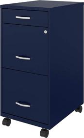 img 2 attached to 🗄️ Lorell SOHO Navy File Cabinet, 26.5 x 14.3 x 18 in