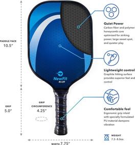 img 1 attached to NewFit Blur Pickleball Paddles - USAPA Approved Set of 2 Paddles with Covers and Four Pickleballs - Graphite Face & Honeycomb Polymer Core for Quiet and Lightweight Pickleball Rackets