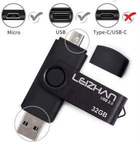 img 3 attached to 💽 LEIZHAN 32 ГБ Micro USB Flash Drive OTG Pendrive: Универсальная флеш-память для Android и ПК - Черный